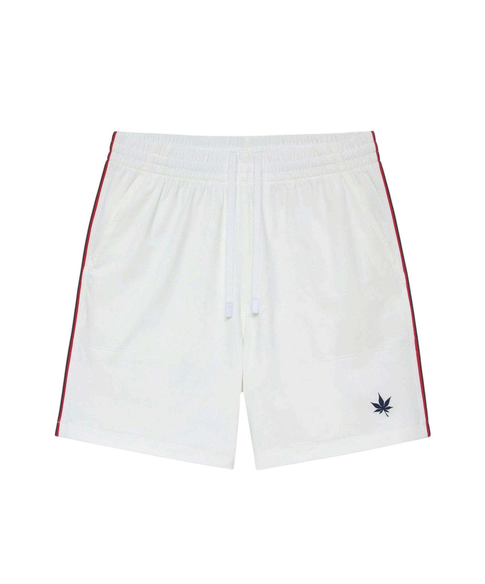 Boast Men's 7" Tipped Peak Performance Short - White/Red/Navy - WHITE/RED/NAVY
